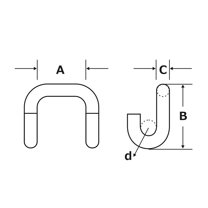 Гак двопалий U-подібний UH 50/2,0" 5,0 т