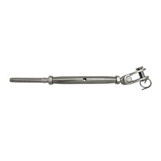 Stainless articulated fork turnbuckle swage terminal 